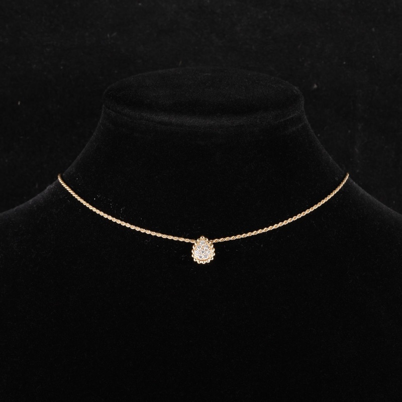 Boucheron(寶詩龍)18K黃金 鑽石 黃金 波西米亞水滴項鏈 W96498 18K-0