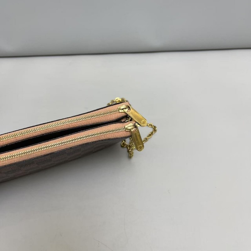 LV路易威登 Double棕棋盤格雙層鏈條信封包-3