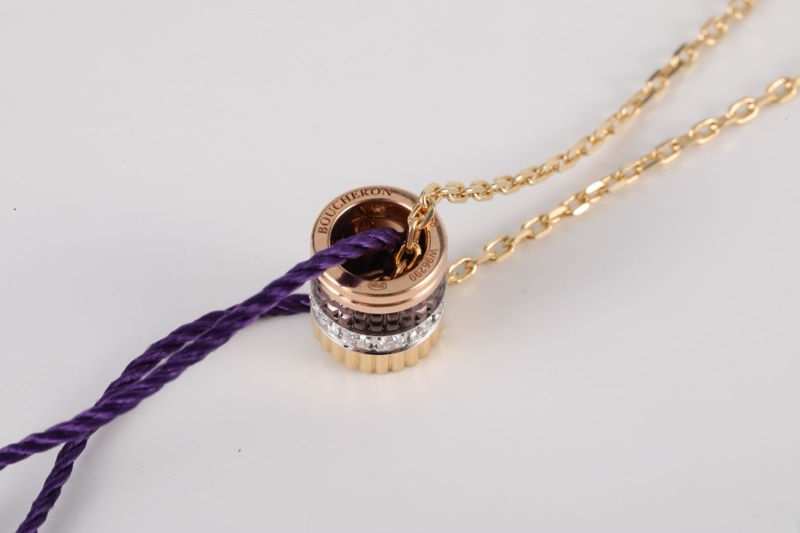 Boucheron(寶詩龍)18K黃金 18K玫瑰金 鑽石 Quatre Brown吊墜項鏈-2