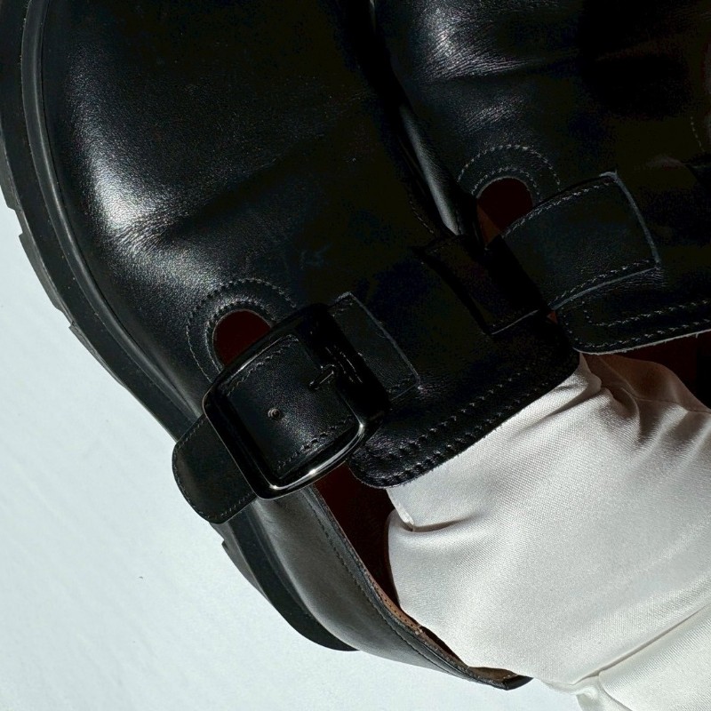 Maison Margiela 黑皮圓頭休閒鞋 麵包鞋-5