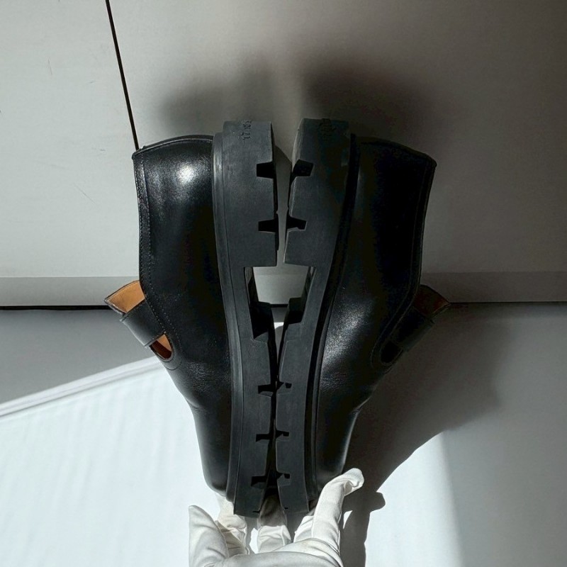 Maison Margiela 黑皮圓頭休閒鞋 麵包鞋-6