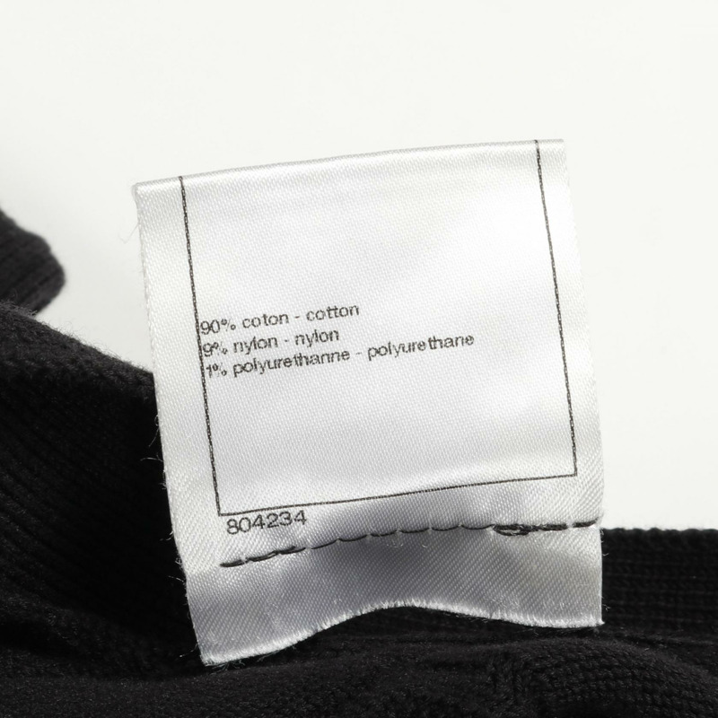 香奈兒 COCO 標誌紐扣開襟衫 P45284K04801 純棉 黑色 二手 女款 #34 CC-3