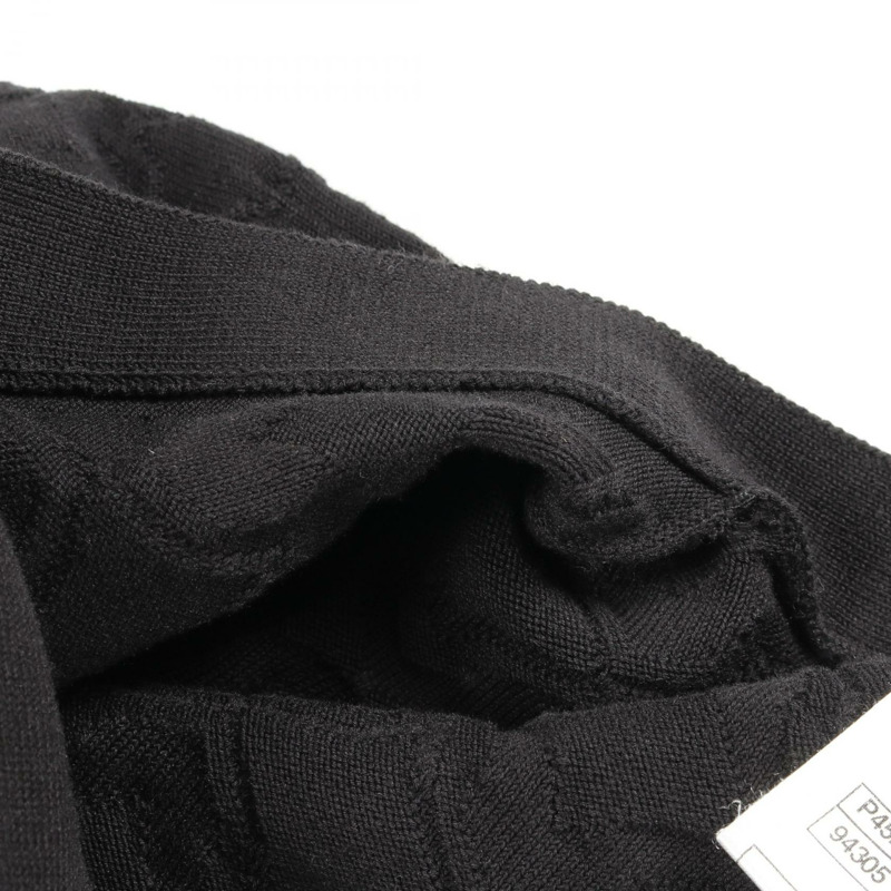 香奈兒 COCO 標誌紐扣開襟衫 P45284K04801 純棉 黑色 二手 女款 #34 CC-6