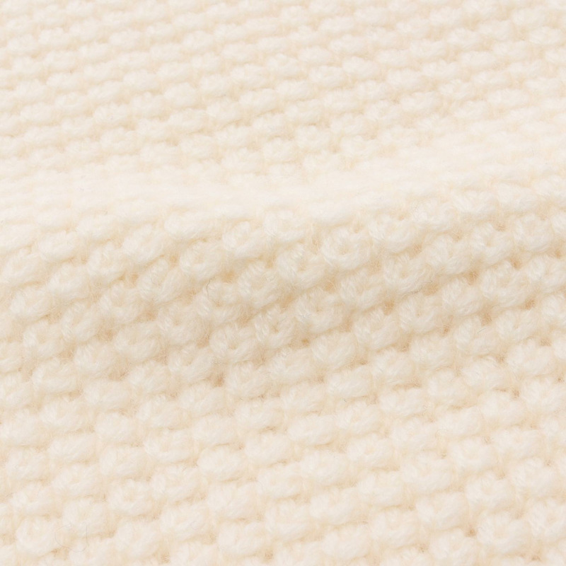 香奈兒長羊絨圍巾 米色 二手 女士 COCO CC-2