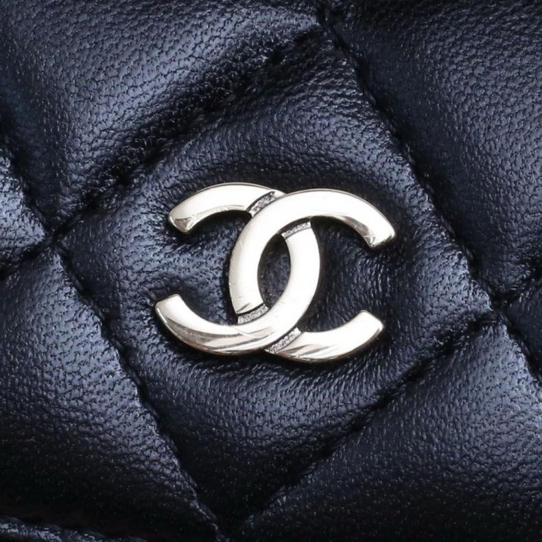 CHANEL(香奈兒) 黑色 22開 淺金扣 手提化妝盒 化妝箱-7