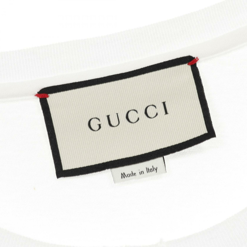 GUCCI 標誌水洗T卹，純棉，白色，L碼，二手男款-2
