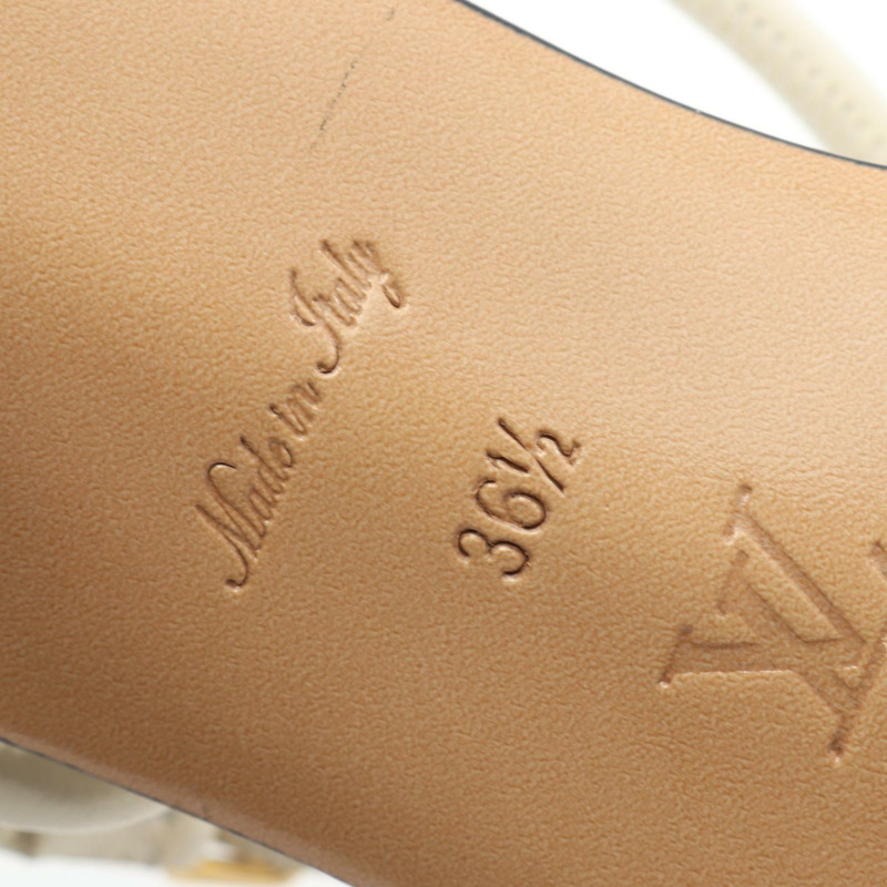 路易威登 (LOUIS VUITTON) 經典Logo涼鞋,白色真皮,36.5碼,二手女款-5