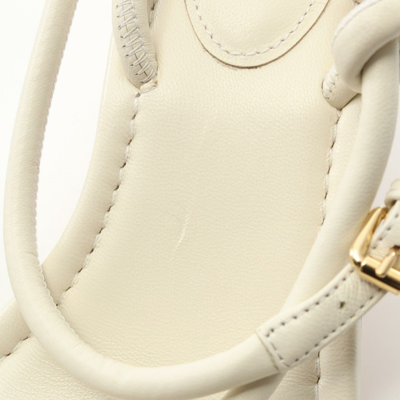 路易威登 (LOUIS VUITTON) 經典Logo涼鞋,白色真皮,36.5碼,二手女款-7