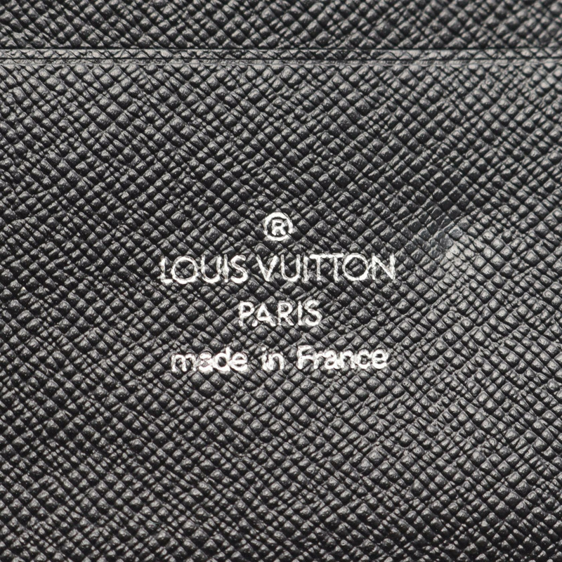 路易威登 Atoll Taiga Ardoise Around 長版皮夾 M30652 黑色皮革二手-4