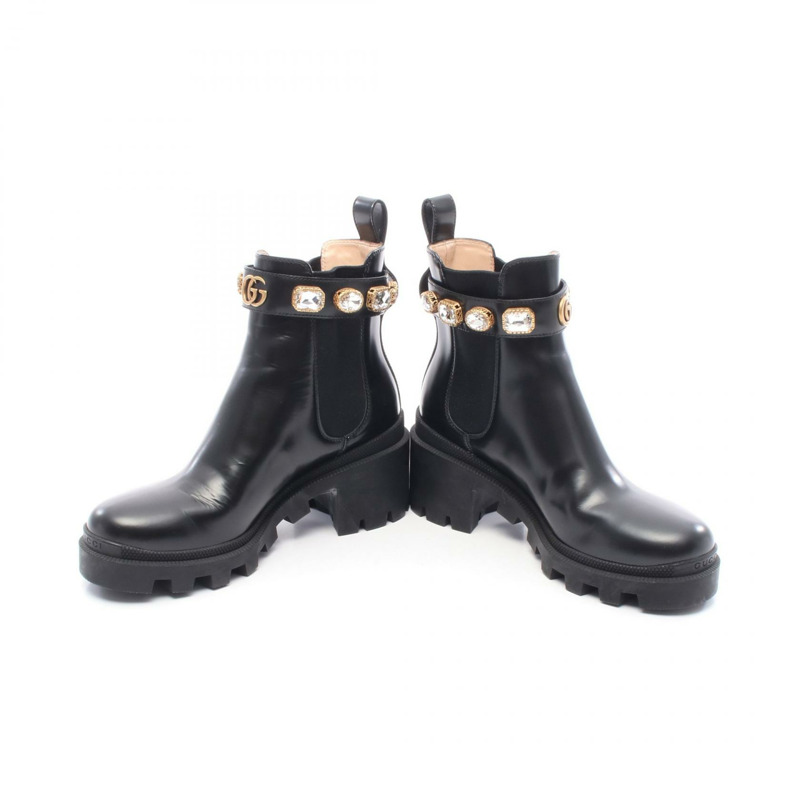 GUCCI GG Marmont 女款皮靴 550036 黑色 36碼-2