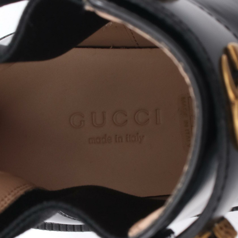 GUCCI GG Marmont 靴子 550036 皮革黑色 36 碼 二手女款-4