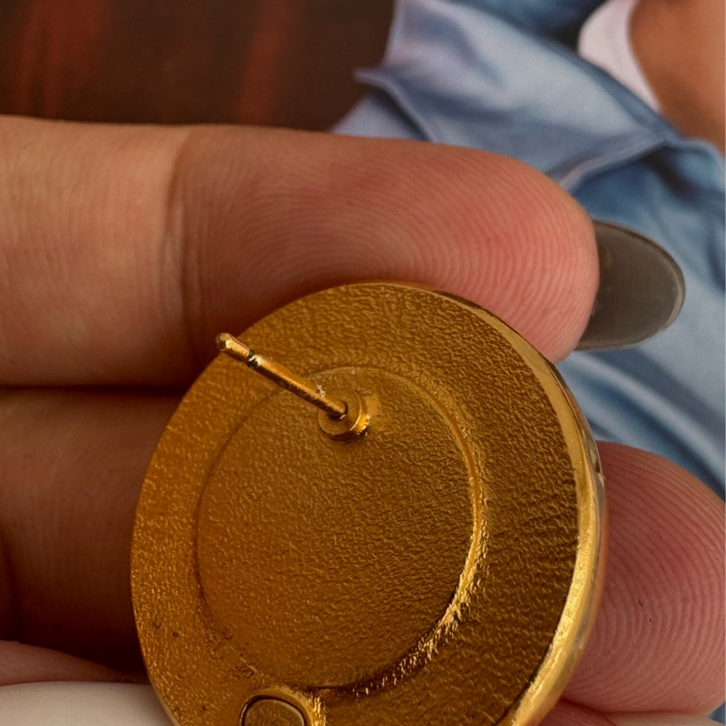 Chanel太陽月亮水鑽雙C耳環-14