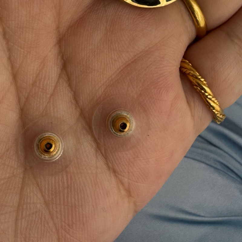 Chanel太陽月亮水鑽雙C耳環-19