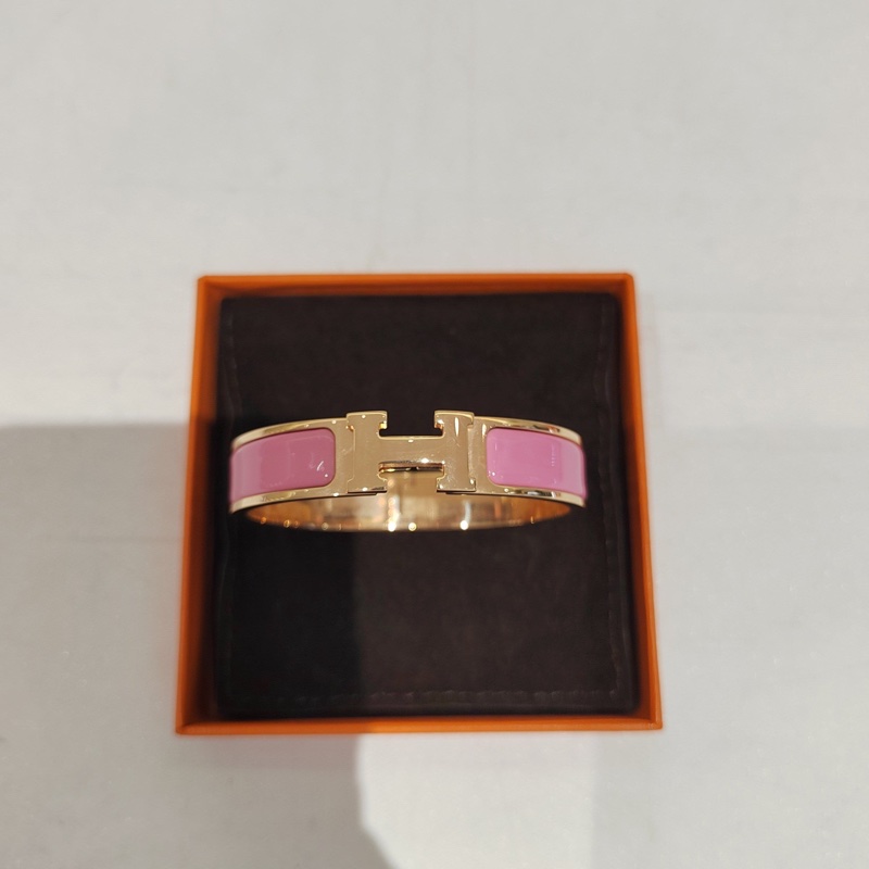 Hermes 粉色愛馬仕琺瑯手鐲-1