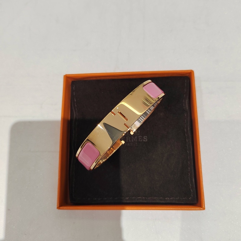 Hermes 粉色愛馬仕琺瑯手鐲-2