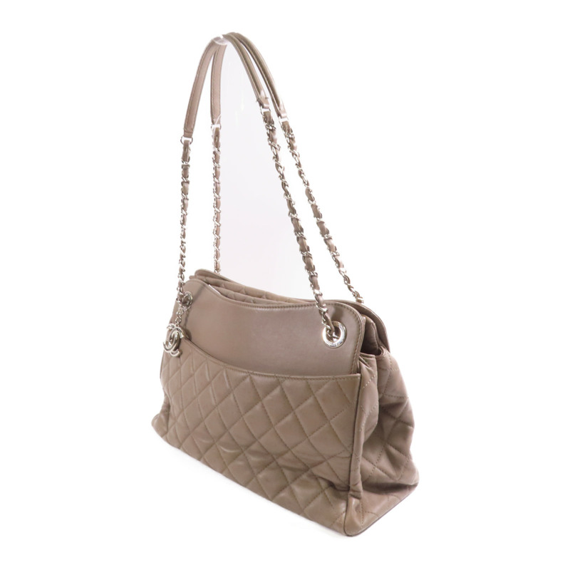 CHANEL 牛皮皮革Chain Shoulder銀扣鏈帶肩背袋-2