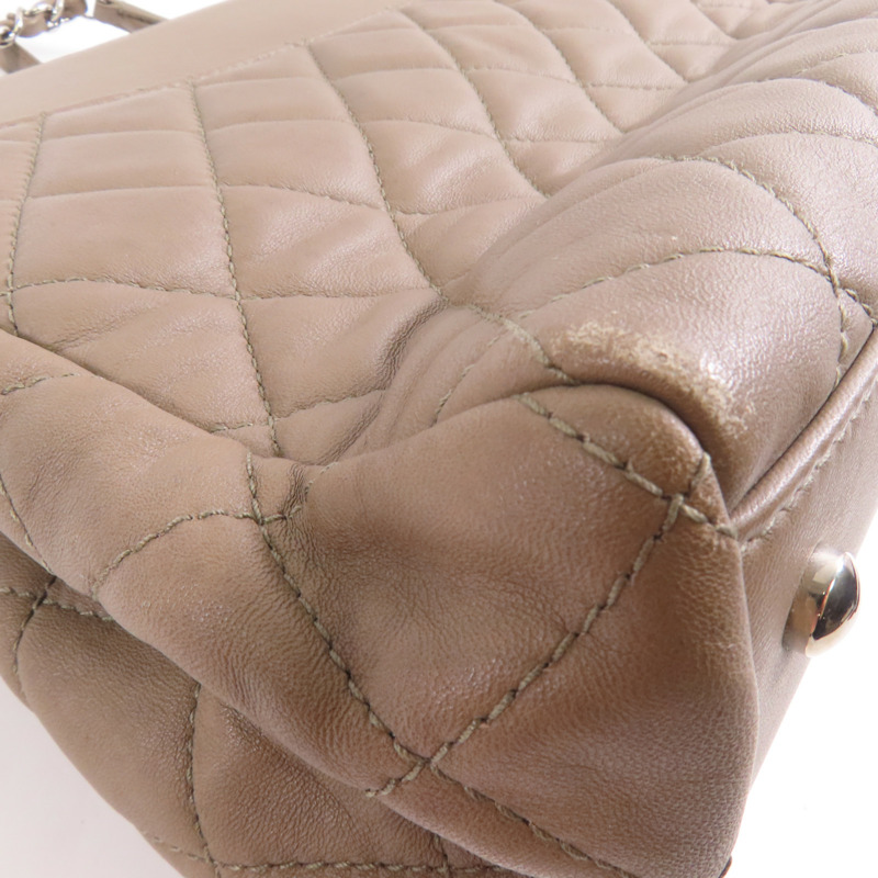 CHANEL 牛皮皮革Chain Shoulder銀扣鏈帶肩背袋-8