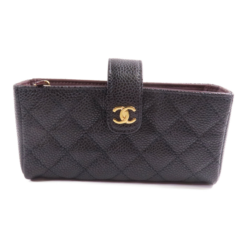 CHANEL 牛皮皮革Clutch金扣手拿包-0