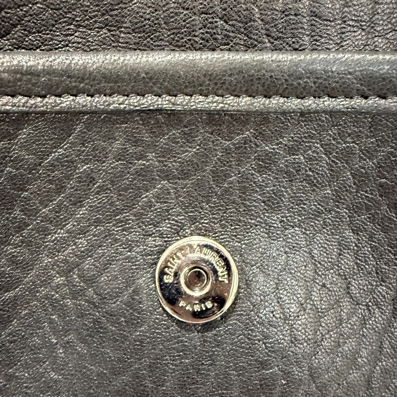 🌟新款D釦的🌟YSL黑粒面羊皮Niki baby霧銀釦下蓋肩斜鏈包-5