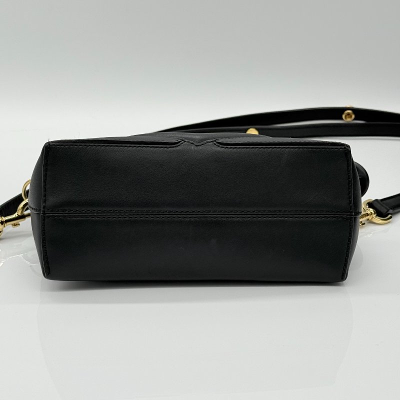 (絕版稀有品♥️包況超好) FENDI 黑色 牛皮 小怪獸系列 黃眼睛 老佛爺 手提包 斜背包 單肩包-4