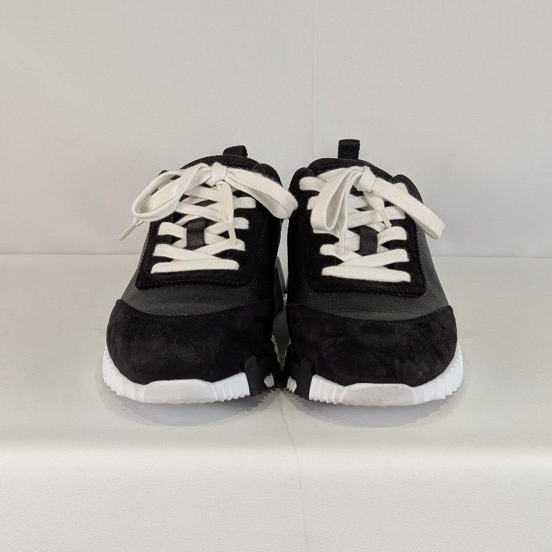 莉亞精品♡Hermes 黑皮革白底運動鞋 尺碼39-2