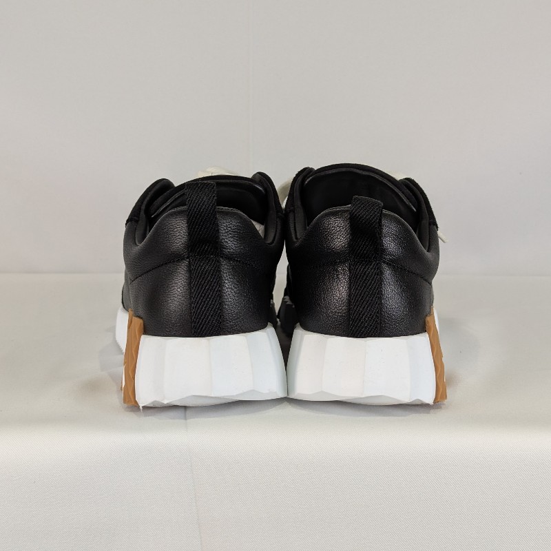 莉亞精品♡Hermes 黑皮革白底運動鞋 尺碼39-3