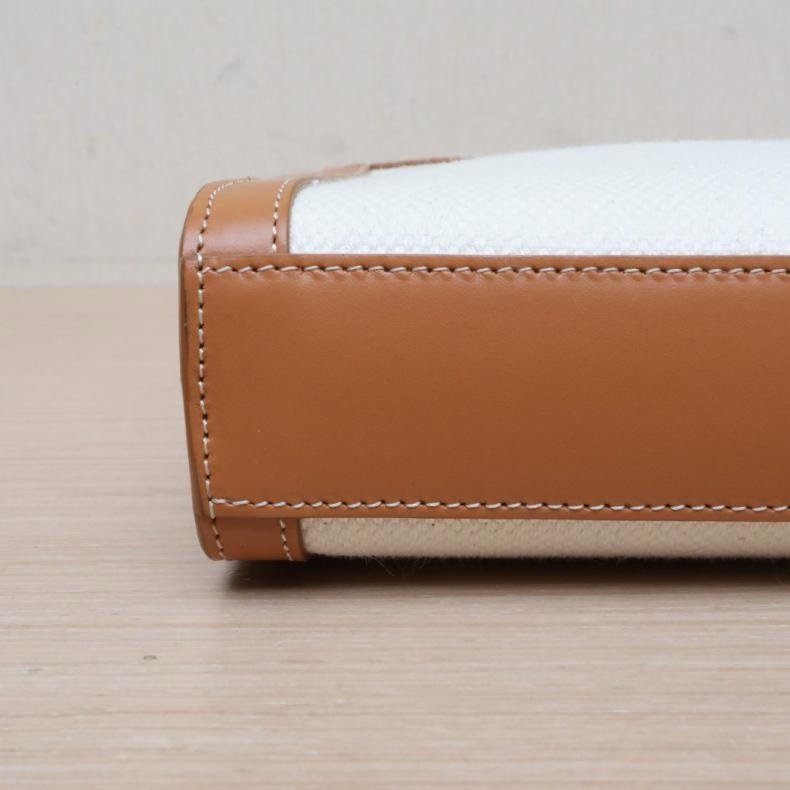 CELINE(思琳) CABAS 標誌印花豎款手袋 迷你 金棕色 /帆布-6