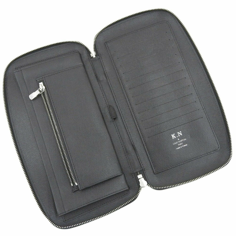 像新的一樣 Louis Vuitton Taiga Organizer Atoll M30652 旅行包黑色-7