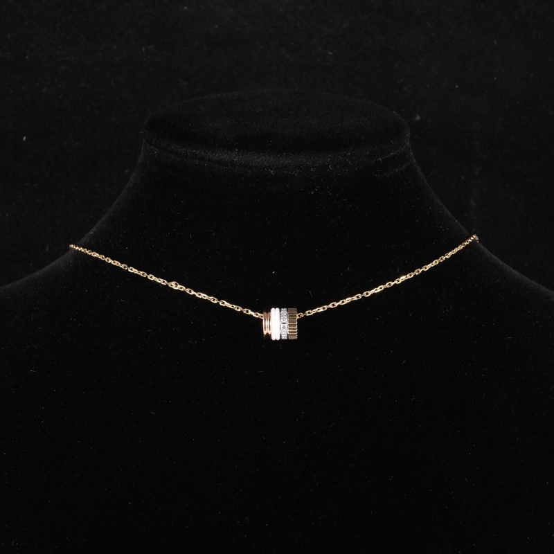 Boucheron(寶詩龍)18K黃金 18K玫瑰金 鑽石 Quatre White 吊墜項鏈-0