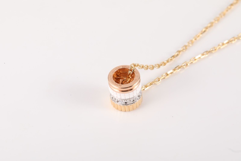 Boucheron(寶詩龍)18K黃金 18K玫瑰金 鑽石 Quatre White 吊墜項鏈-2