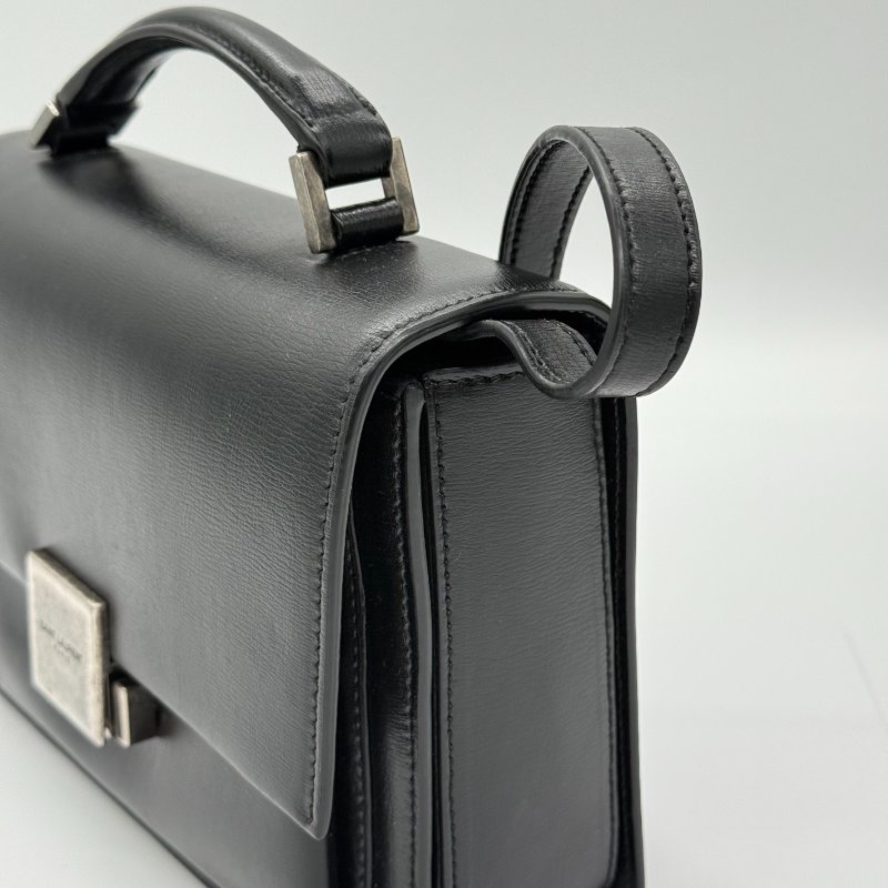 SAINT LAURENT 聖羅蘭 Bellechasse 黑色牛皮 手提包 斜背包 單肩包-5