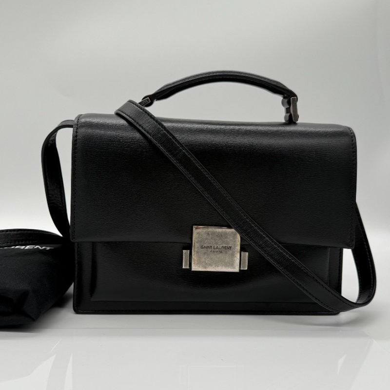 SAINT LAURENT 聖羅蘭 Bellechasse 黑色牛皮 手提包 斜背包 單肩包-16