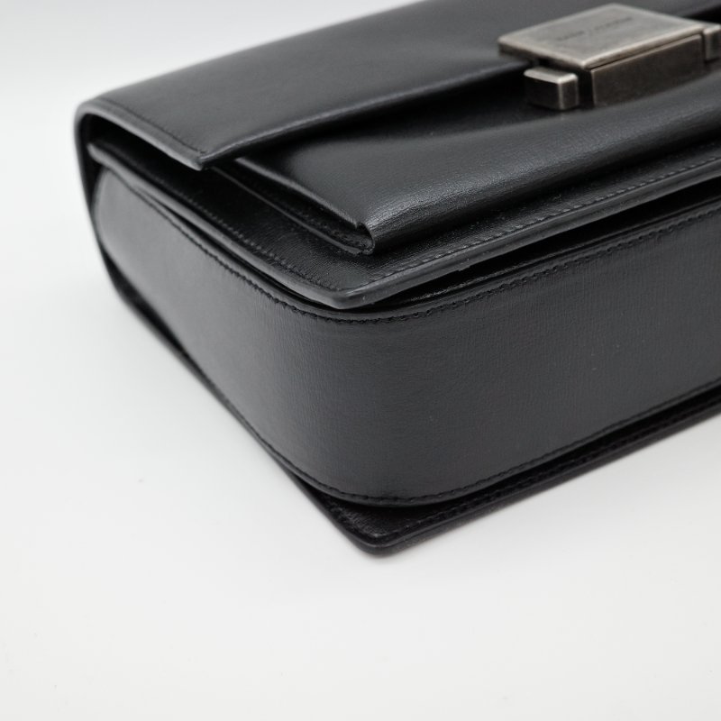 SAINT LAURENT 聖羅蘭  Bellechasse 黑色牛皮 手提包 斜背包 單肩包-10