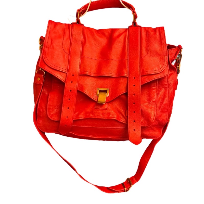 Proenza Schouler PS1 Runner Fringe 紅色柔軟麂皮斜背包 (Logo吊飾膠膜未撕)-5
