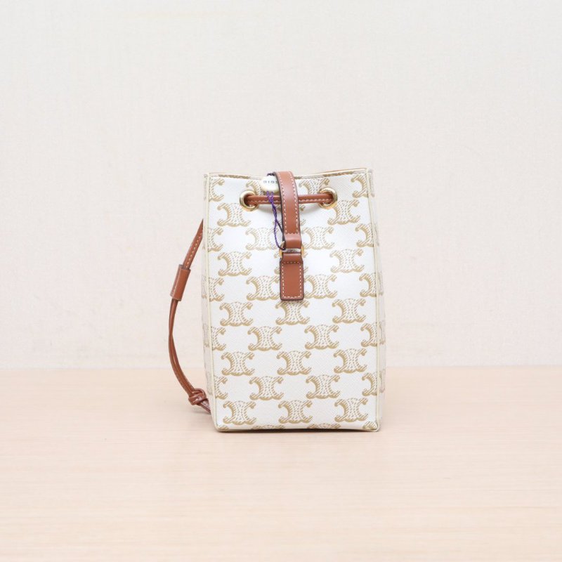 CELINE(思琳) 白色 PVC 凱旋門 sailor小水桶-4