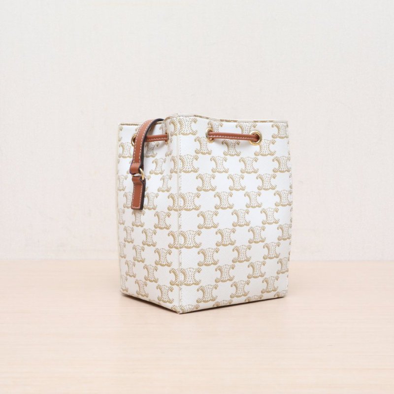 CELINE(思琳) 白色 PVC 凱旋門 sailor小水桶-5