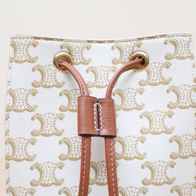 CELINE(思琳) 白色 PVC 凱旋門 sailor小水桶-7