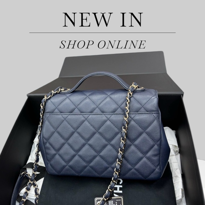 Chanel Caviar Affinity 藍色金扣-3