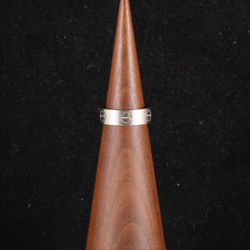 CARTIER(卡地亞) LOVE 18K金 寬版戒指 18k白金 18K白金 49 白金-0