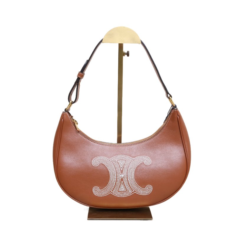 CELINE(思琳) AVA 豌豆包 腋下包 中號 棕色 金扣-0