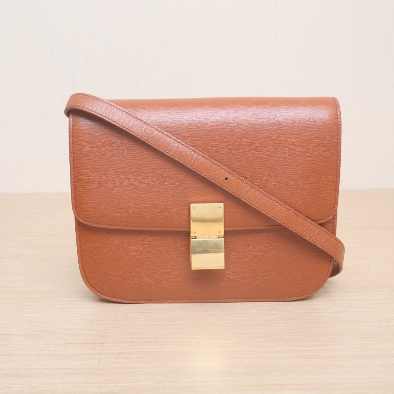 CELINE(思琳) Classic Box 中號 焦糖色 金扣-2
