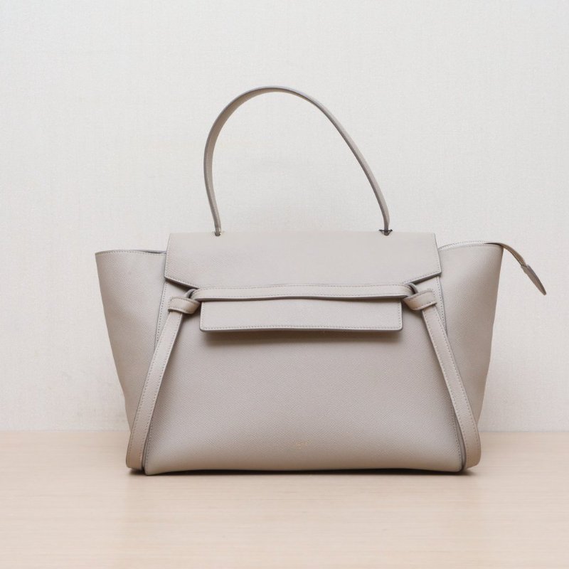 CELINE(思琳) 奶茶色 金扣 Belt 鯰魚包 大號 30CM-2
