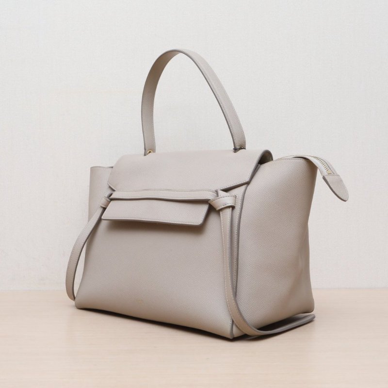 CELINE(思琳) 奶茶色 金扣 Belt 鯰魚包 大號 30CM-3