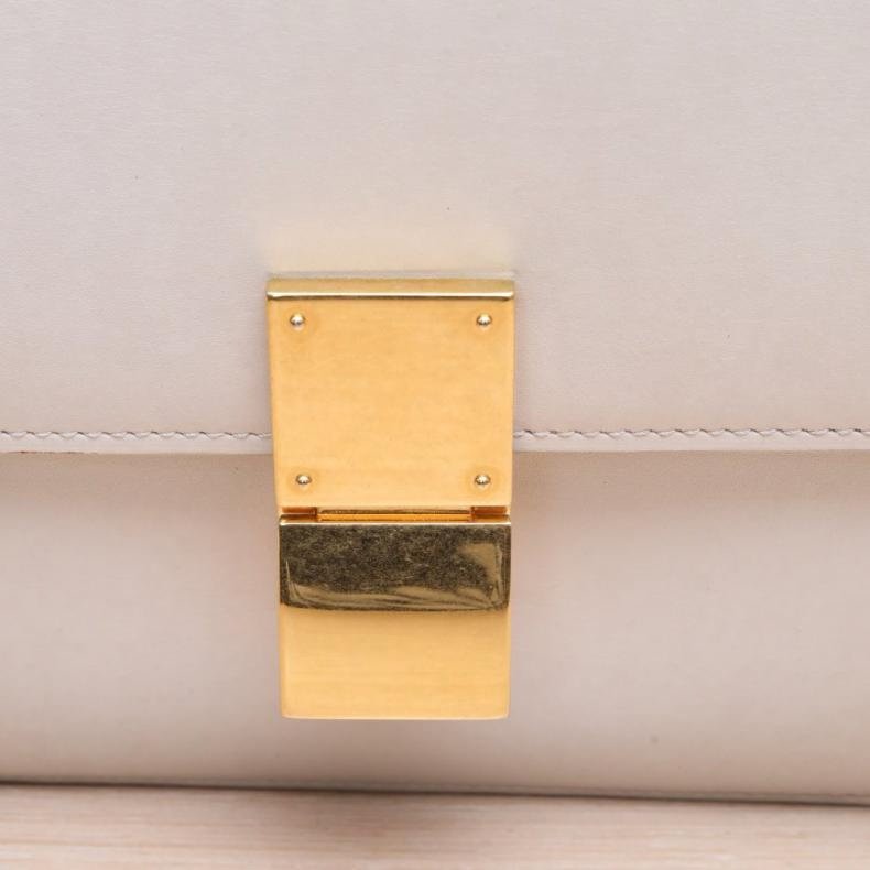 CELINE(思琳) Classic Box 中號 米白色 金扣-7