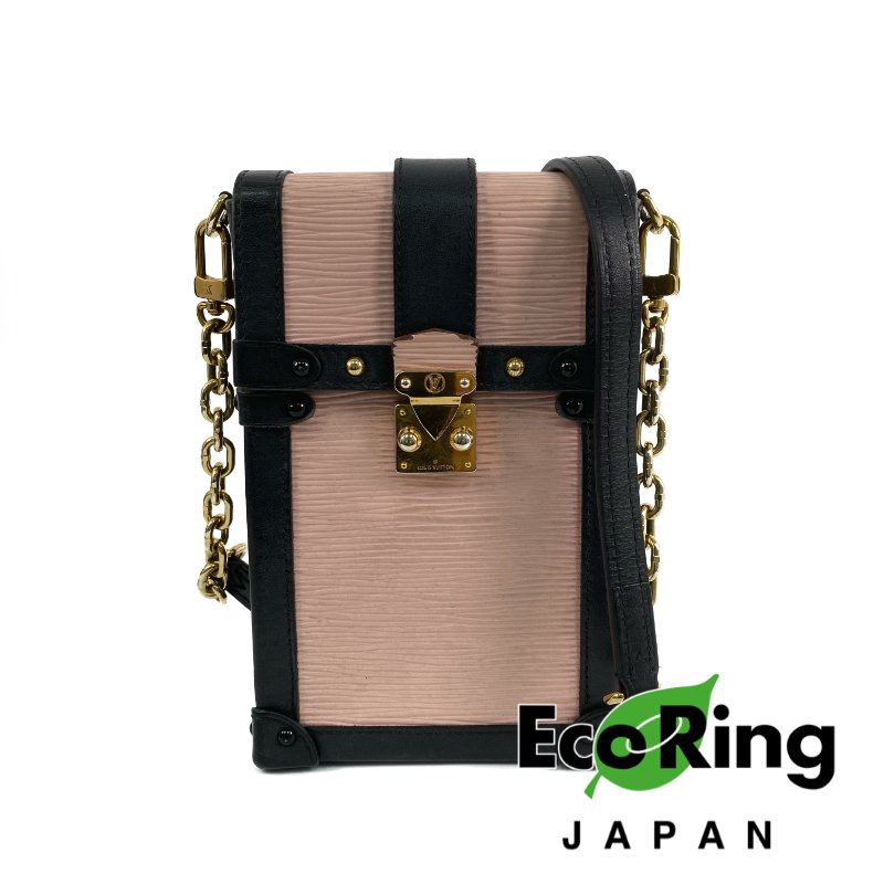 △ Louis Vuitton 路易威登 Pochette Trunk Vertical Rose Ballerine Pink, Black Epi Leather, Calfskin Chain Cross-body Bag M67872 粉紅色, 黑色Epi 皮革, 小牛皮鏈條斜背袋 M67872 -257014430-0
