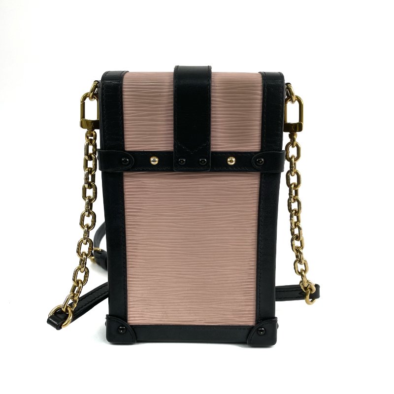 △ Louis Vuitton 路易威登 Pochette Trunk Vertical Rose Ballerine Pink, Black Epi Leather, Calfskin Chain Cross-body Bag M67872 粉紅色, 黑色Epi 皮革, 小牛皮鏈條斜背袋 M67872 -257014430-1