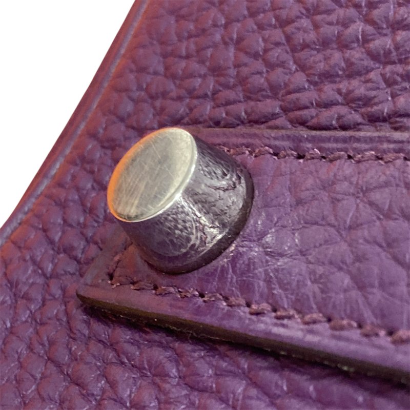 HERMES 愛馬仕 Birkin35 ☐P刻 Togo皮 紫色 銀釦-12