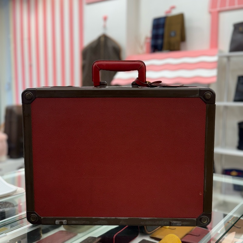 Louis Vuitton 硬箱 紅皮革旅行箱-4