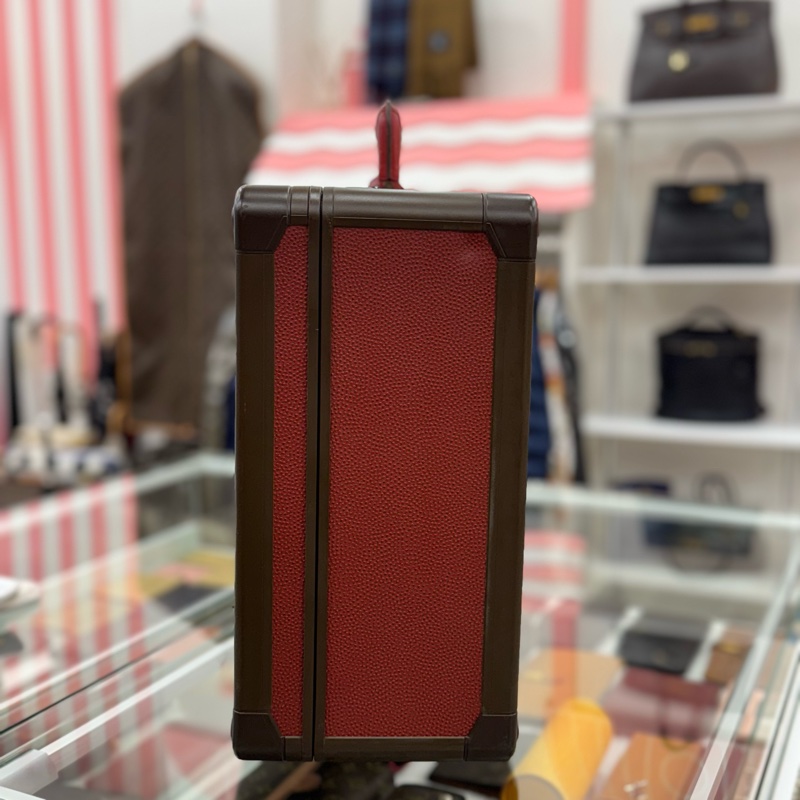 Louis Vuitton 硬箱 紅皮革旅行箱-5