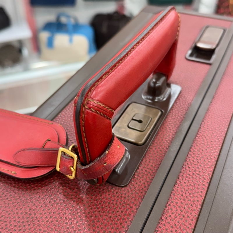 Louis Vuitton 硬箱 紅皮革旅行箱-8